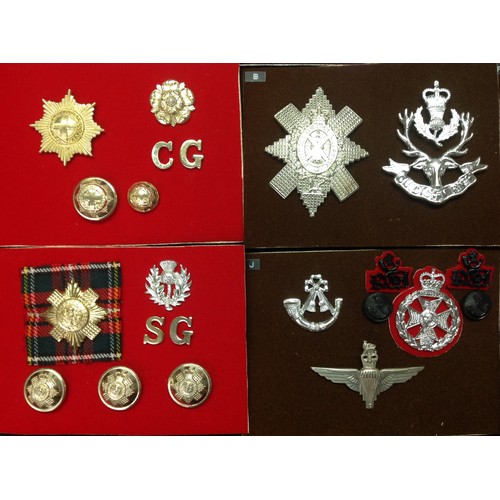 158 - A collection of British Army Staybritie Cap badges and modern metal issue cap badges comprising of: ... 