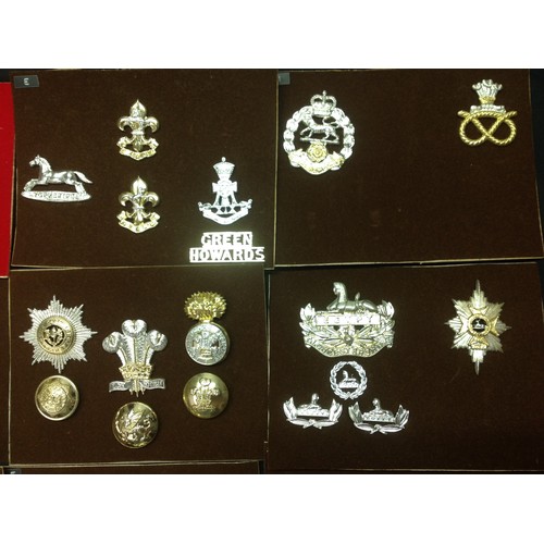 158 - A collection of British Army Staybritie Cap badges and modern metal issue cap badges comprising of: ... 