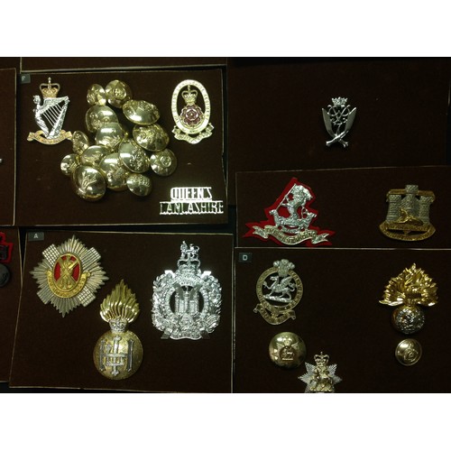 158 - A collection of British Army Staybritie Cap badges and modern metal issue cap badges comprising of: ... 