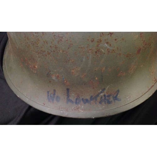 165 - British MkIV Steel Helmet. Original painted insignia with 