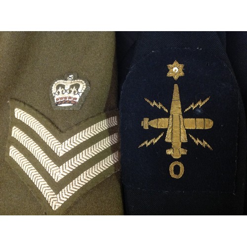 179 - British Uniforms collection comprising of : Royal Navy Submariners Uniform. Rank insignia to sleeve.... 