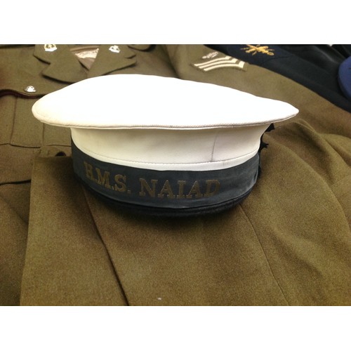 179 - British Uniforms collection comprising of : Royal Navy Submariners Uniform. Rank insignia to sleeve.... 