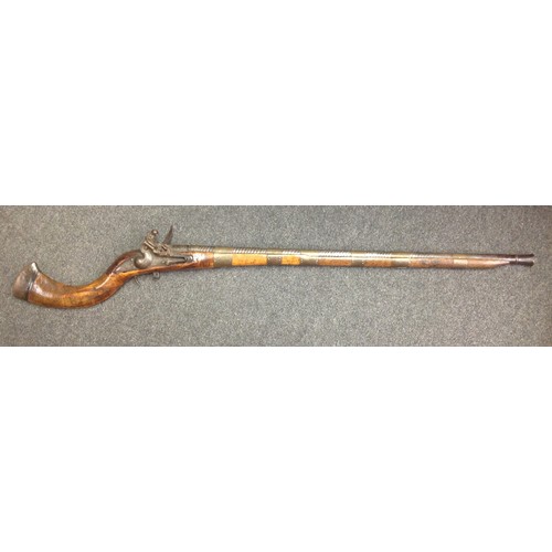 181 - Indian Flintlock Musket with 835mm long smooth bore twisted steel barrel. Working action. Lock is Ea... 