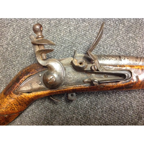 181 - Indian Flintlock Musket with 835mm long smooth bore twisted steel barrel. Working action. Lock is Ea... 