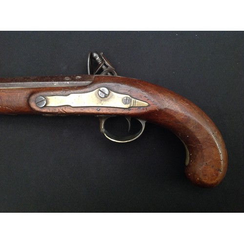 185 - A Pair of Flintlock Pistols by WW Mason. 220mm long Octagonal barrel. Approx 14mm bore. English Proo... 