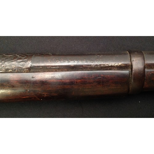 186 - Indian made Percussion Cap Musket with 76cm long barrel. Bore approx 18mm. Hexagonal barrel with fla... 