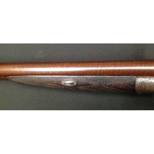 193 - 12 Bore Double Barrel Side by Side 19th Century Hammer Shotgun by 