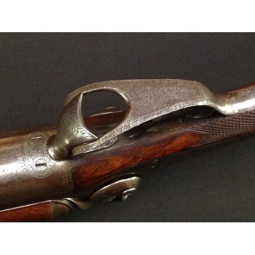 193 - 12 Bore Double Barrel Side by Side 19th Century Hammer Shotgun by 