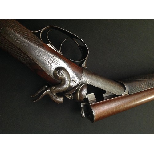 193 - 12 Bore Double Barrel Side by Side 19th Century Hammer Shotgun by 