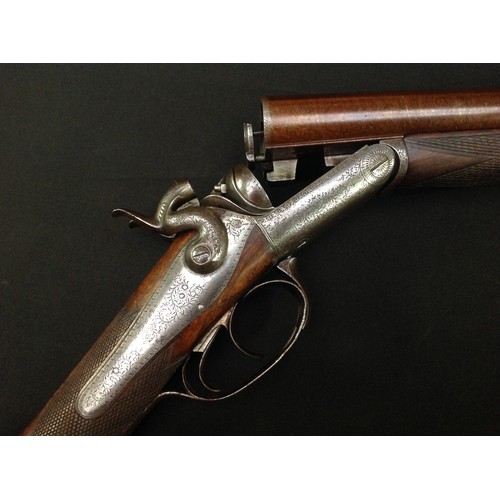 193 - 12 Bore Double Barrel Side by Side 19th Century Hammer Shotgun by 