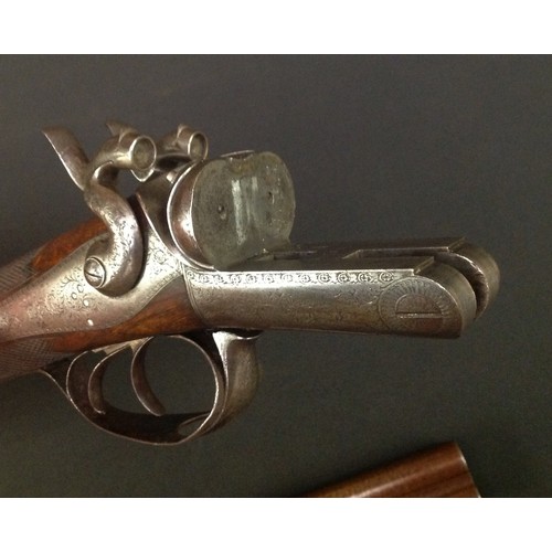 193 - 12 Bore Double Barrel Side by Side 19th Century Hammer Shotgun by 