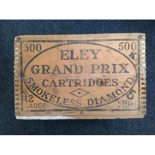 195 - A collection of Four Vintage Eley Grand Prix Shotgun Cartridge Wooden Transit Boxes to contain 500 c... 