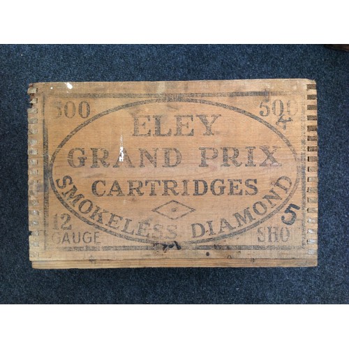 195 - A collection of Four Vintage Eley Grand Prix Shotgun Cartridge Wooden Transit Boxes to contain 500 c... 