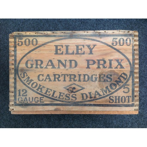 195 - A collection of Four Vintage Eley Grand Prix Shotgun Cartridge Wooden Transit Boxes to contain 500 c... 