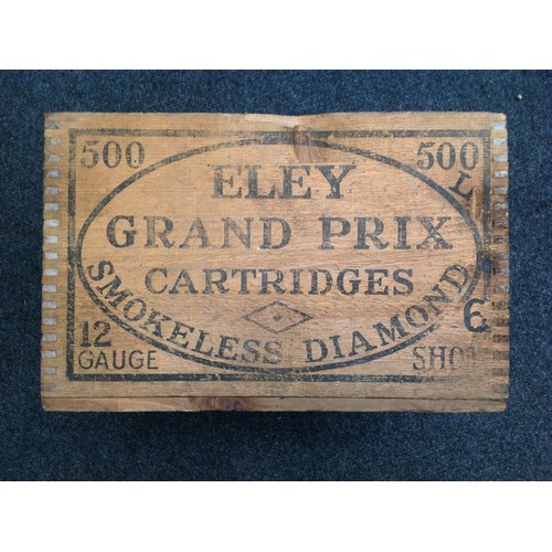 195 - A collection of Four Vintage Eley Grand Prix Shotgun Cartridge Wooden Transit Boxes to contain 500 c... 