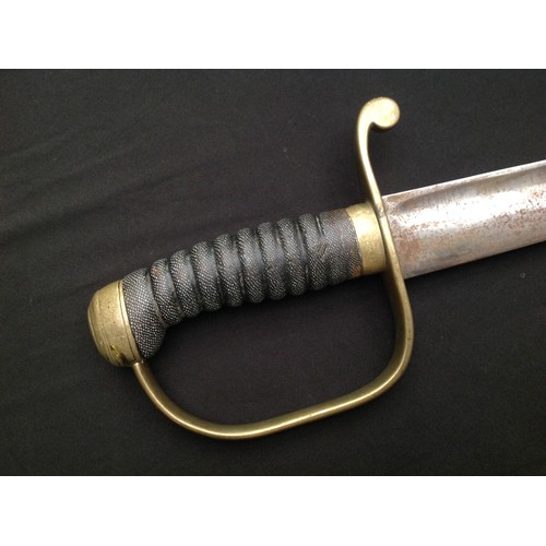 206 - Victorian Police Hanger Sword with fullered, curved blade 575mm in length. No makers mark. Brass gua... 