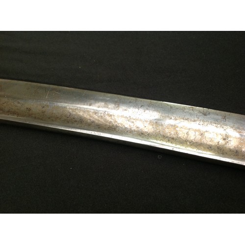 206 - Victorian Police Hanger Sword with fullered, curved blade 575mm in length. No makers mark. Brass gua... 