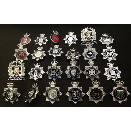 211 - A collection of British Queens Crown Police cap badges all with coloured enamels to include: Metropo... 