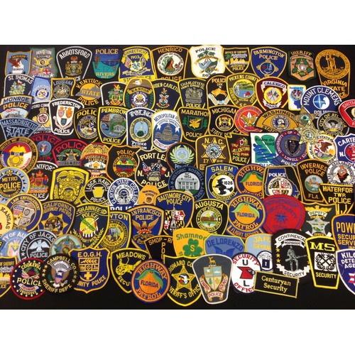 216 - A very large collection of approx 230 plus US Police Shoulder Sleeve Insignias, plus private securit... 