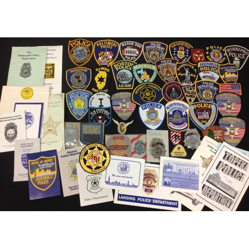 216 - A very large collection of approx 230 plus US Police Shoulder Sleeve Insignias, plus private securit... 