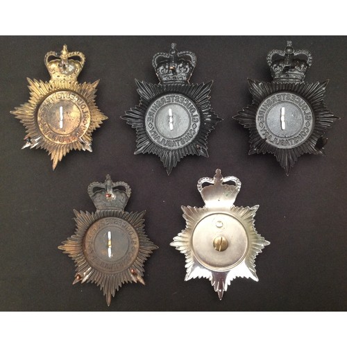 235 - A collection of five ERII Gloucestershire Constabulary Helmet plates. (5)