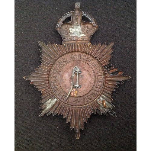 244 - Queens Crown Northampton Borough Police Night Plate: Kings Crown Northampton Constabulary Night Plat... 