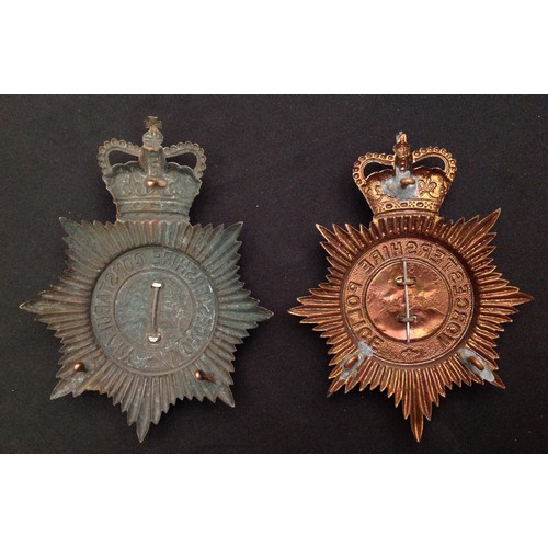 245 - Queens Crown Worcestershire Constabulary Night Helmet Plate and a Worcestershire Police Night plate.... 