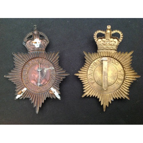 246 - Kings Crown and Queens Crown Kent Constabulary Helmet Night Plates. (2)