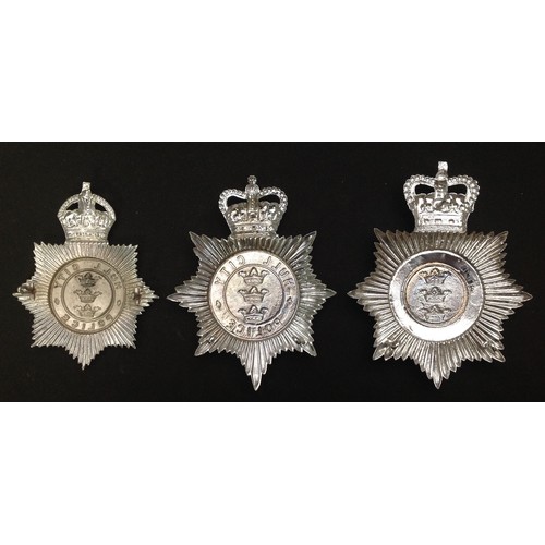 248 - Kings Crown Hull City Police helmet plate: Queens Crown Hull City Police helmet plates x 2. (3)