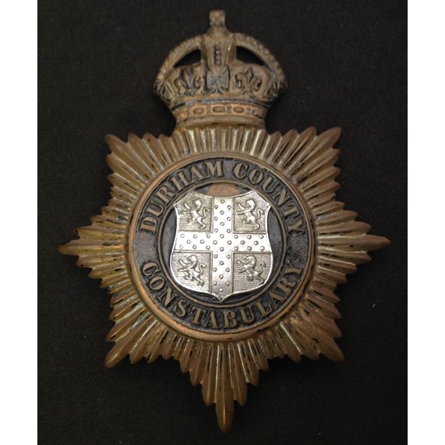 262 - Kings Crown Durham County Constabulary Night Plate: Queens Crown Durham County Constabulary Night Pl... 