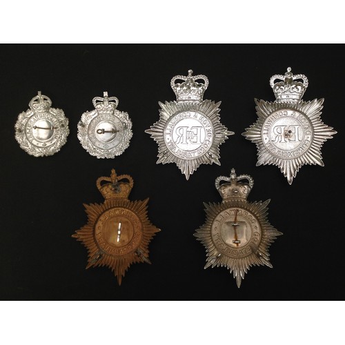 269 - Kings Crown GR VI Devon Constabulary helmet Plate: Queens Crown ERII Devon Constabulary Helmet Plate... 