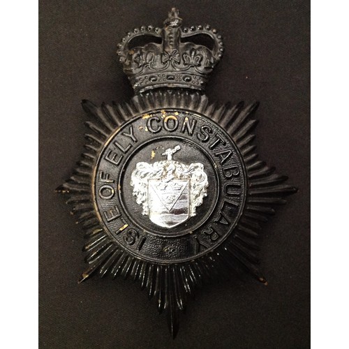 275 - Queens Crown Isle of Ely Constabulary Night Plate: Queens Crown Cambridgeshire Constabulary (ERII Ce... 