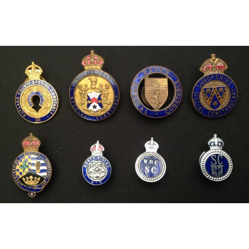 291 - Kings Crown Enamelled Special Constabulary lapel badge collection comprising of : Rutland County: Li... 