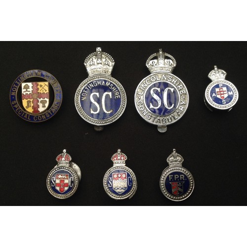 292 - Kings Crown Enameled Special Constables Lapel Badges collection comprising of: Notts County: Notting... 