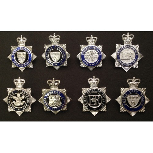 299 - A collection of Queens Crown Police Officers enamelled cap badges: West Suffolk Constabulary: West S... 