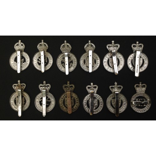 304 - A collection of Kings Crown and Queens Crown Police Cap badges to include: Kings Crown Durham County... 