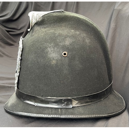 314 - British Police Helmet with Queens Crown Hampshire Helmet Plate. Complete with liner a/f and chinstra... 