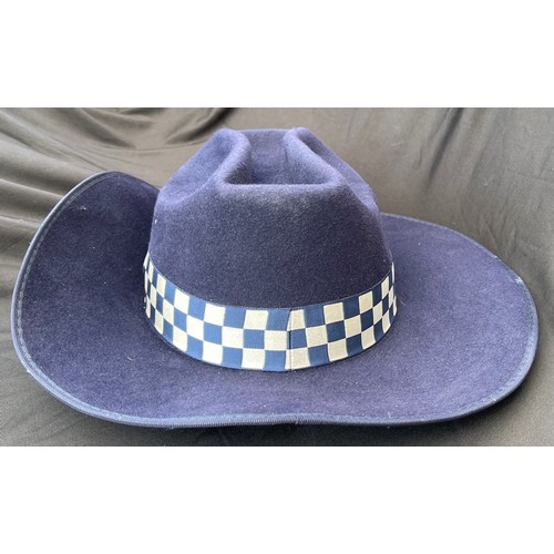 318 - Australian Victoria Police Officers Blue Slouch Hat. Complete with enamel badge numbered 10515 and c... 