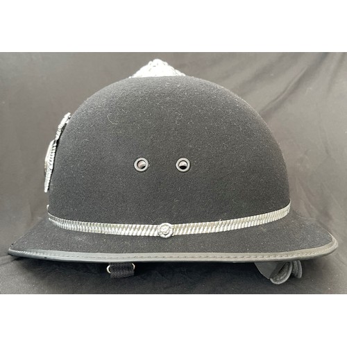 329 - Dyfed - Powys Police Heddlu Mounted Police Officers Helmet. Complete with Queens Crown Cap badge and... 