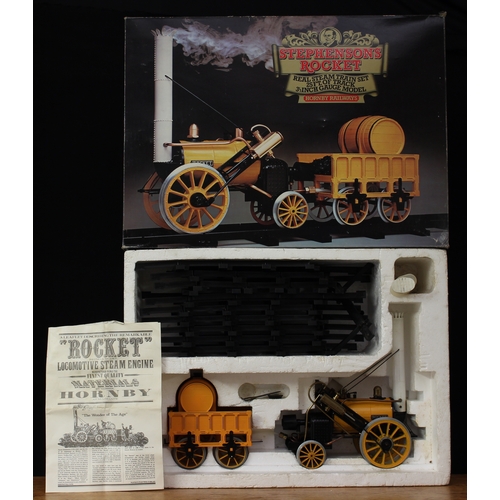 2309 - Hornby Railways 3½ inch gauge Stephensons Rocket real steam train set, comprising rocket loco and te... 