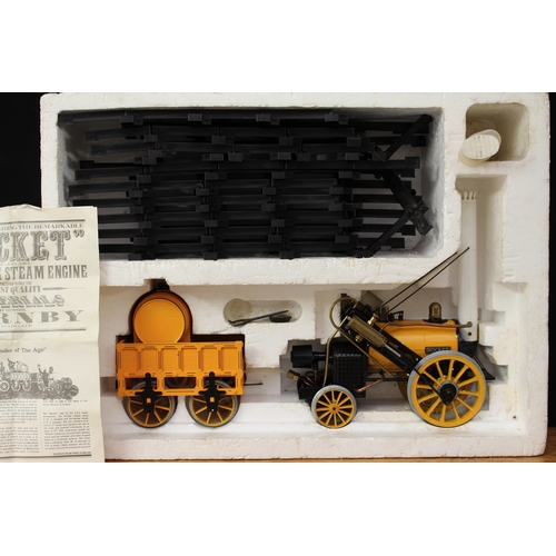 2309 - Hornby Railways 3½ inch gauge Stephensons Rocket real steam train set, comprising rocket loco and te... 