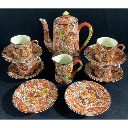 66 - A Chinz Paisley pattern part coffee service, printed marks