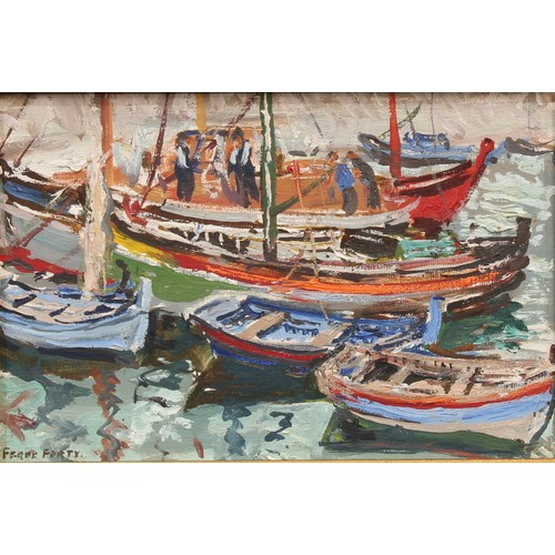 122 - Frank Forty (Irish School)  
Fishing Boats 
signed, oil, 16cm x 24cm