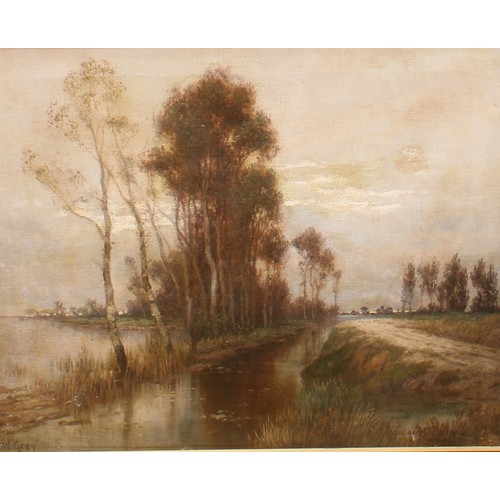 194 - W Grey  
Flooded Landscape 
signed, oil, 47.5cm x 57.5cm