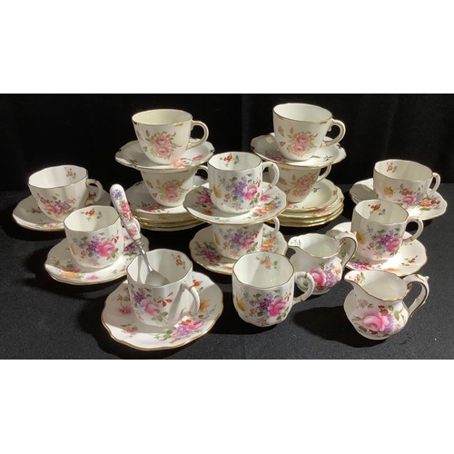 238 - Royal Crown Derby Posies coffee cups and saucers, for six;  two similar teacups and saucers;  four P... 