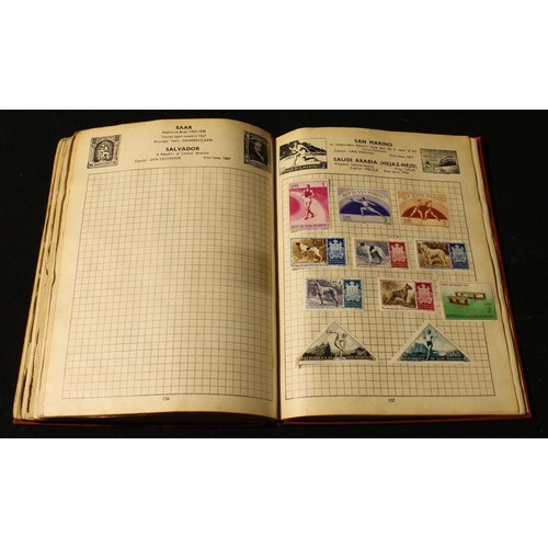 291 - Stamps - three small schoolboy stamp albums, one small catalogue