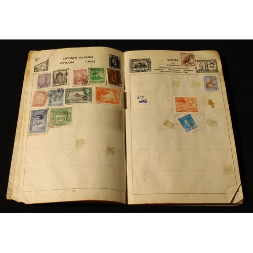 291 - Stamps - three small schoolboy stamp albums, one small catalogue