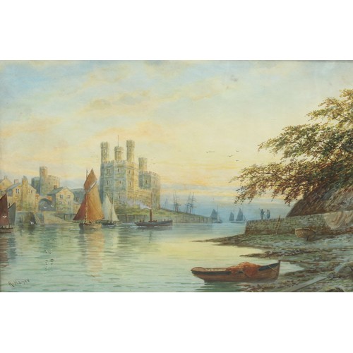 310 - R Hayes  
Caernarfon Castle  
signed, watercolour, 32cm x 45cm