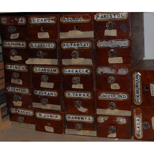 3374 - Apothecary Interest - a collection of 19th century loose chemist's pharmaceutical drawers, mostly la... 