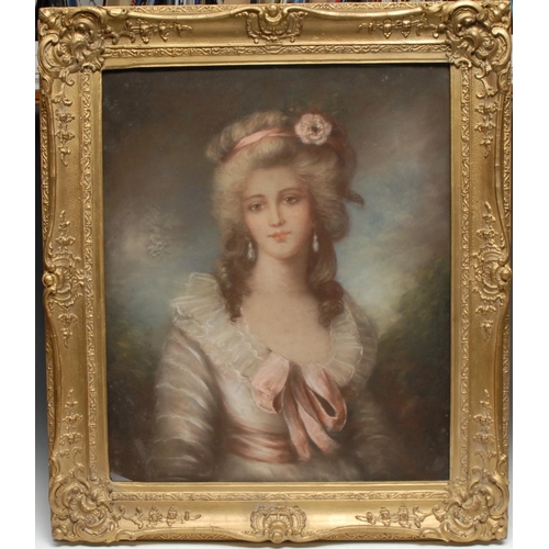 337 - A late 19th/early 20th century print, Portrait of a gentlewoman, 74cm x 60cm, gilt frame